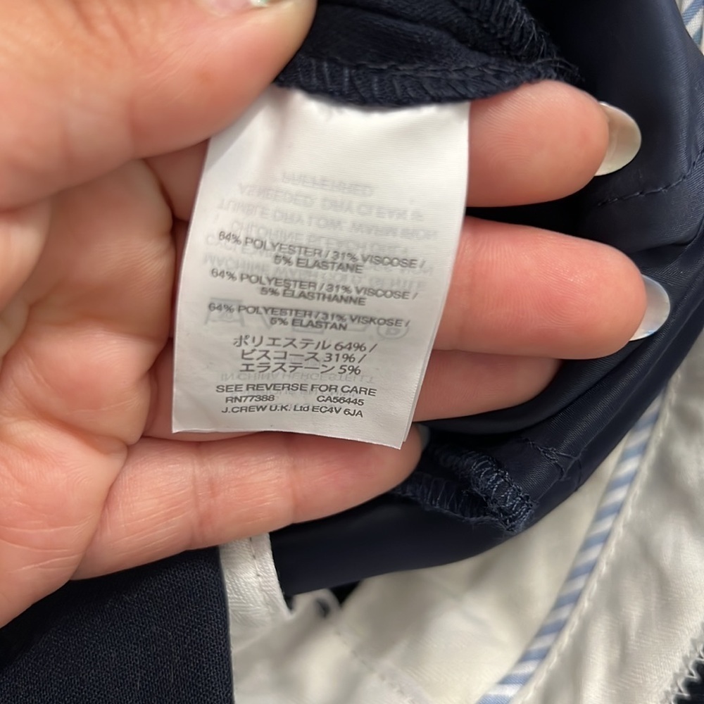 J.Crew 00 Navy Cameron slim crop pant in Navy Polyester/Viscose - Picture 8 of 8